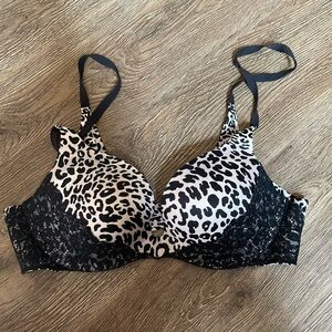 Victoria's Secret Black and White Animal Print Bra